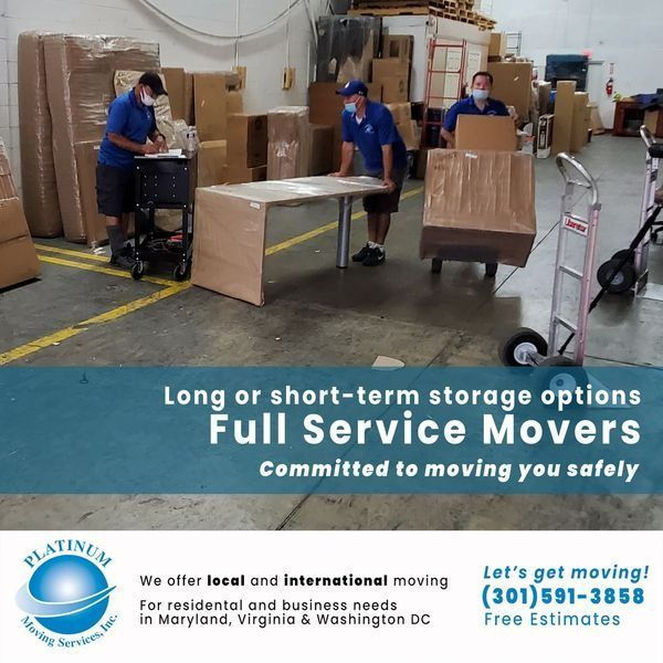 An advertisement for full service movers in maryland