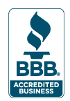 BBB Accredited Business logo: blue torch icon above "BBB" text and "ACCREDITED BUSINESS".