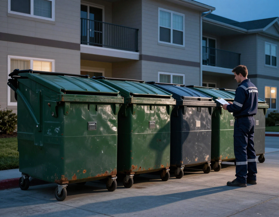 Commercial bin cleaning fleet service