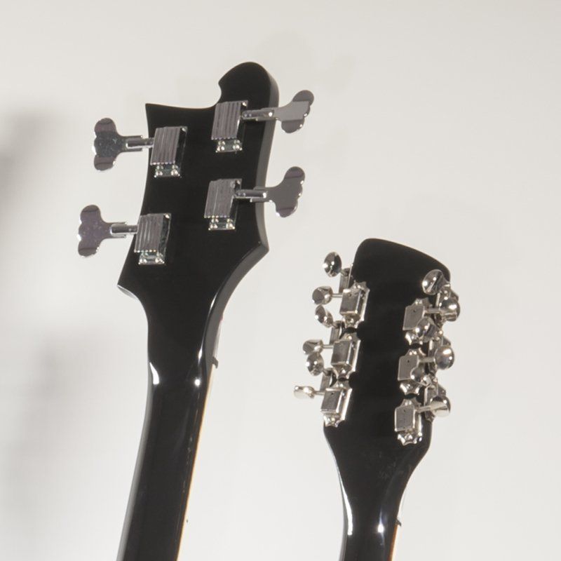 A close up of the headstock of a guitar