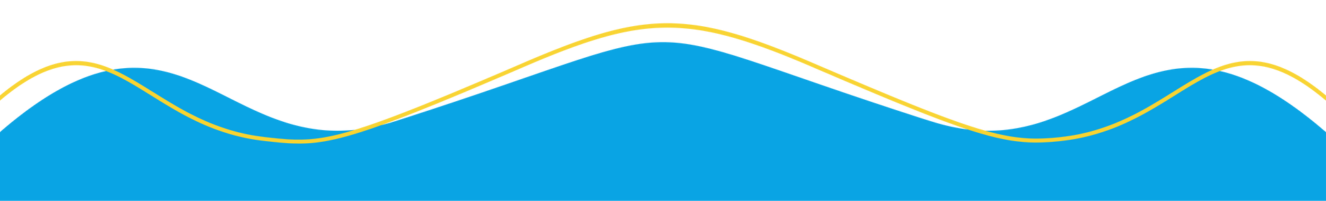 Blue wavy shapes with a light outline on a white background.