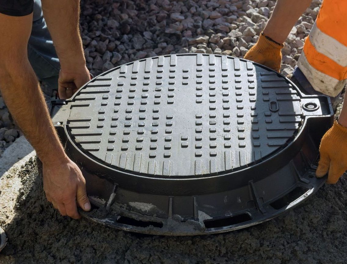 Image showing our team opening a septic tank in a Miami residential property