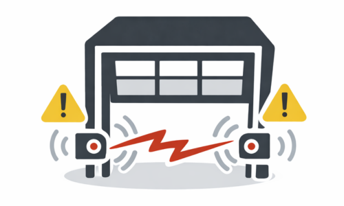 Garage door safety sensors misaligned or not working properly