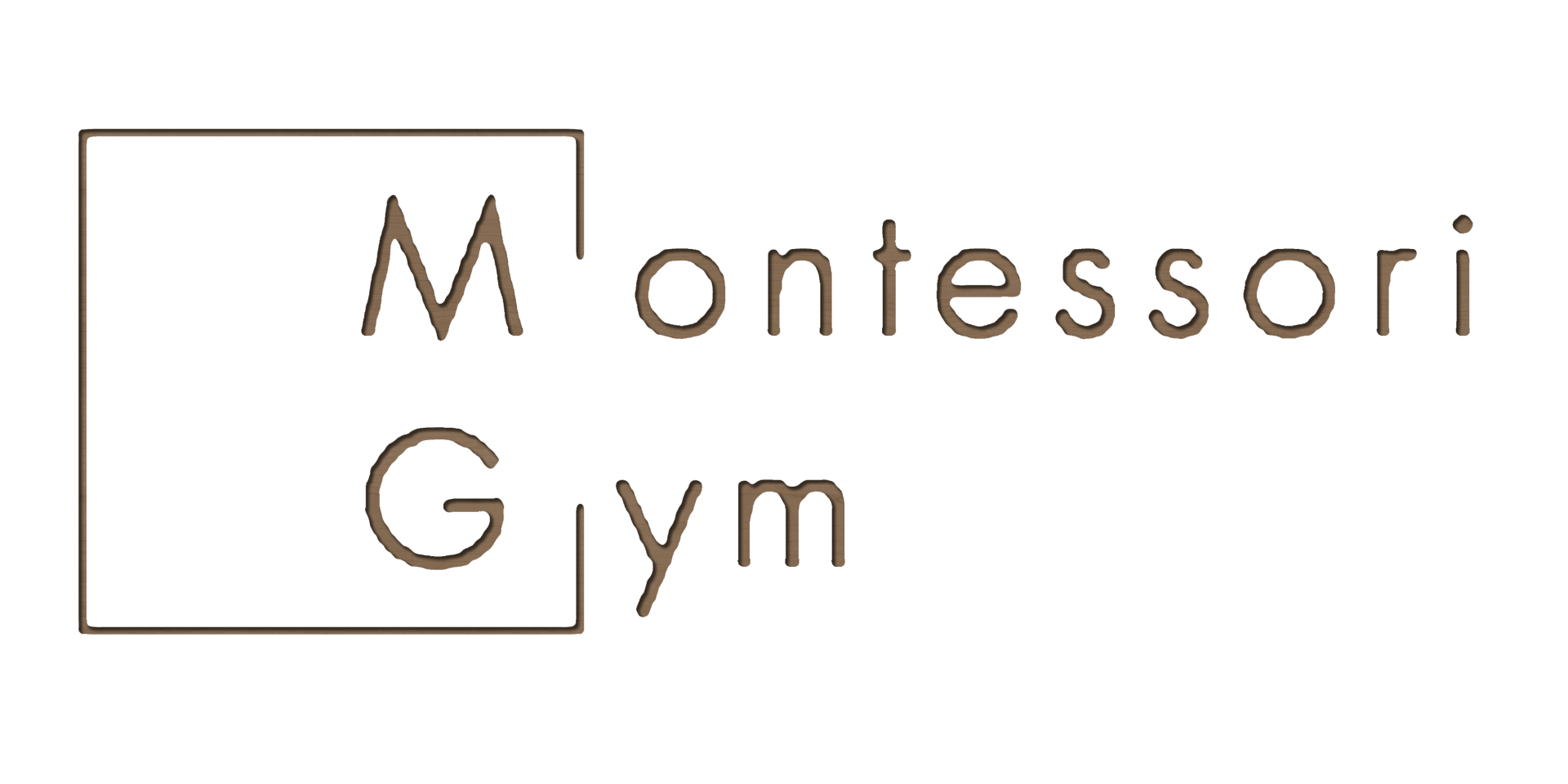 A logo for a gym called montessori gym.