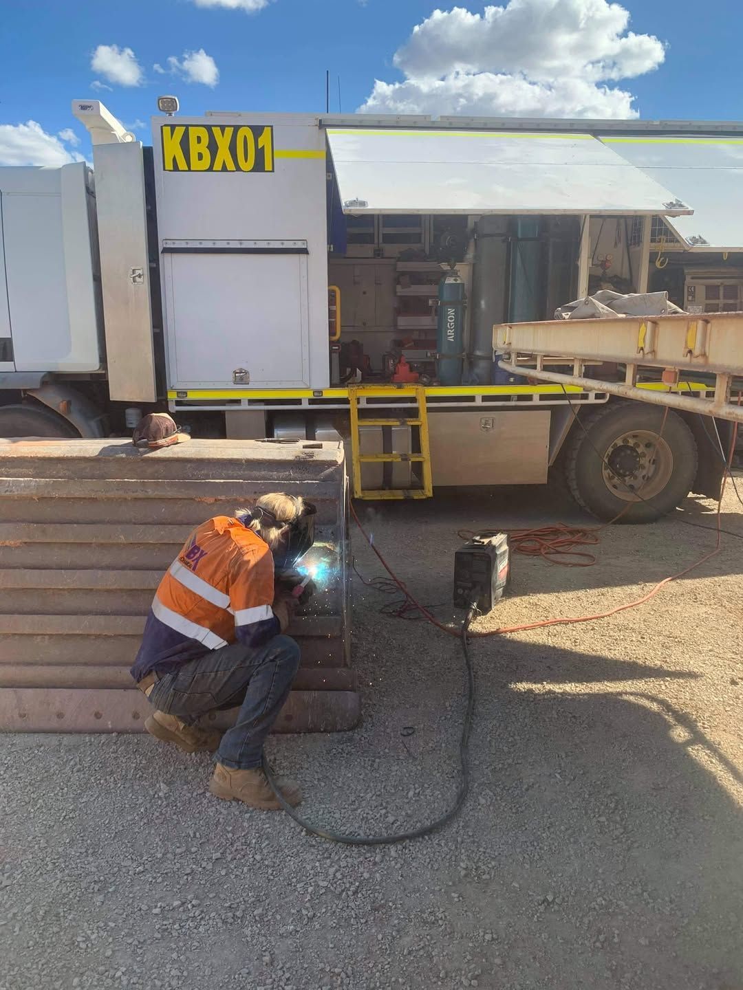 KBX Employee Welding — KBX Mechanical In Mackay, QLD