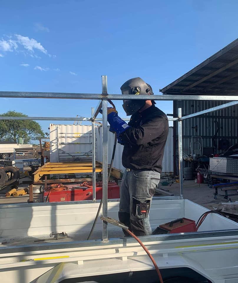 Man Welding — KBX Mechanical In Moranbah, QLD