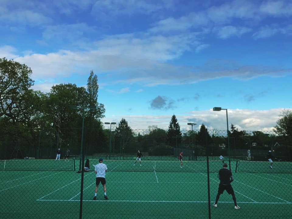 An image of a group of male tennis players at Pinner Lawn Tennis Club