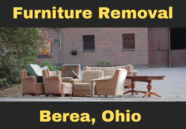 furniture on the curb and text that reads furniture removal Berea, Ohio