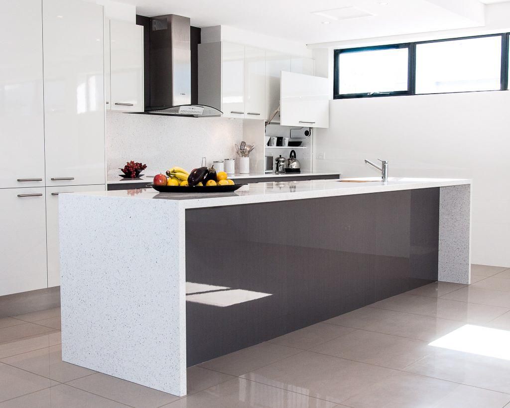 A Kitchen With Green Cabinets And A Large Island — Viison Kitchens & Joinery Forster In Newcastle, NSW