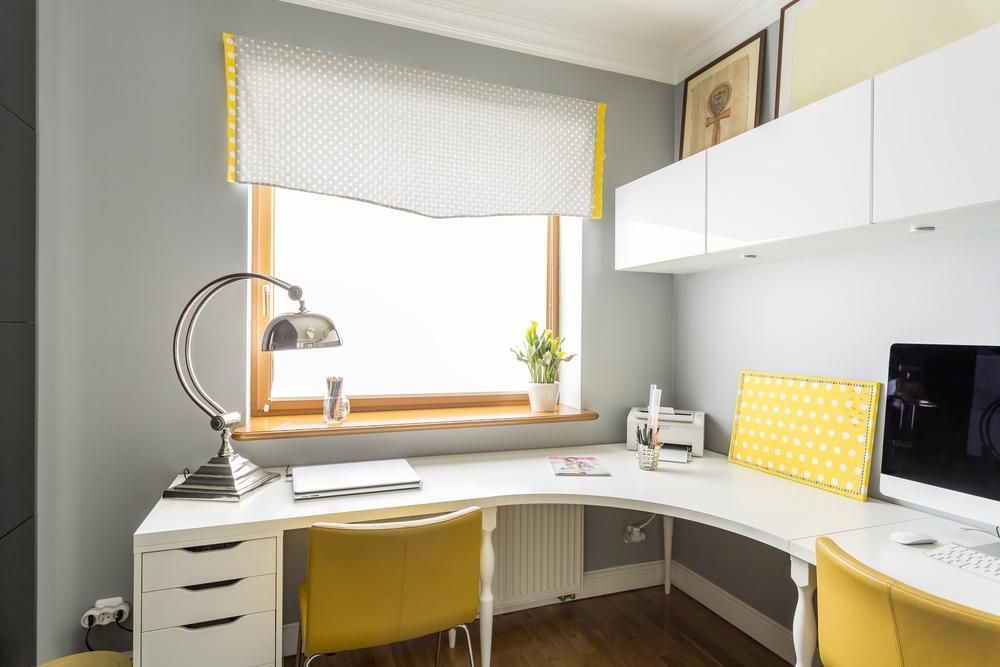 A Home Office With A Desk , Chairs And A Computer — Viison Kitchens & Joinery Forster In Gloucester, NSW