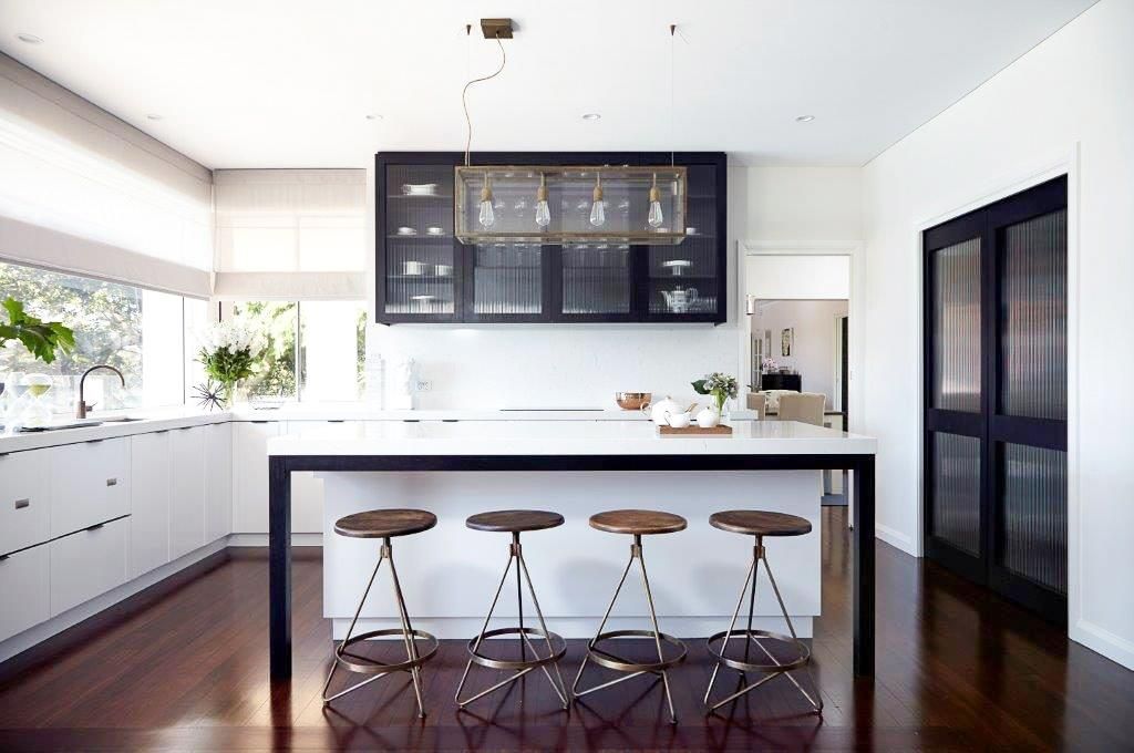 A Kitchen With A Large Island And Four Stools — Viison Kitchens & Joinery Forster In Forster, NSW