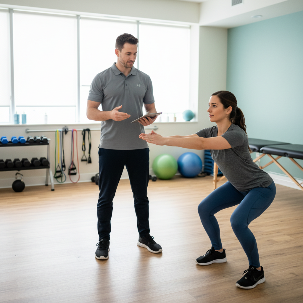Patient receiving one-on-one physical therapy assessment and movement evaluation at Bend Movement in Henrico, VA