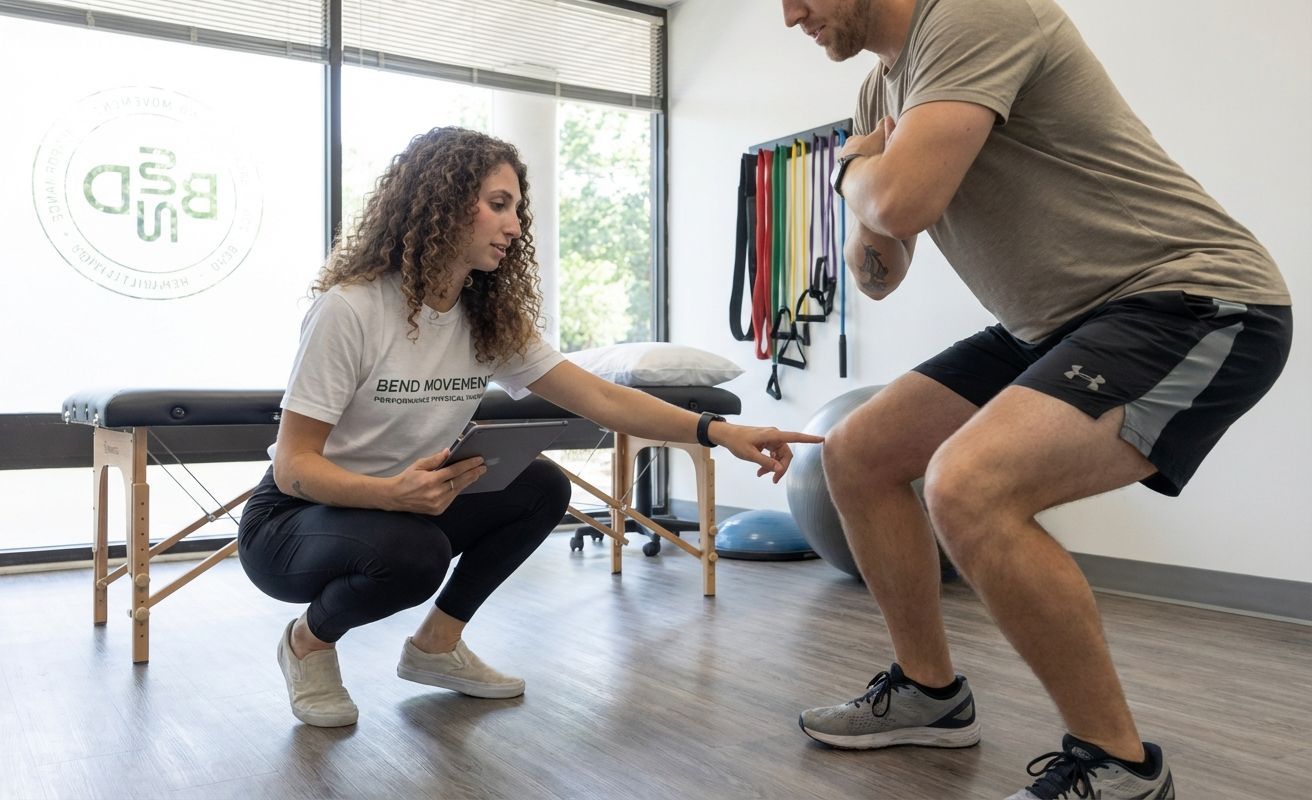 Patient working with a provider at a physical therapy clinic in Richmond
