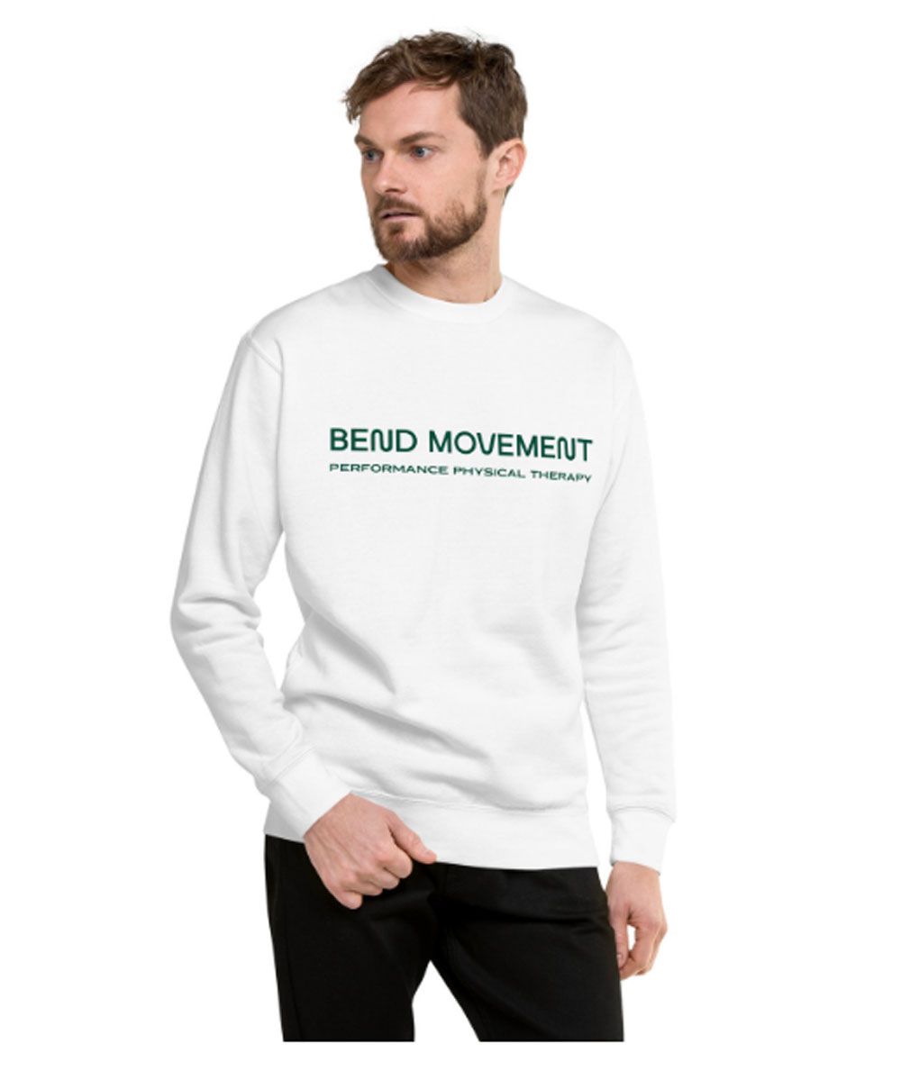 A black sweatshirt with the words bend movement on it