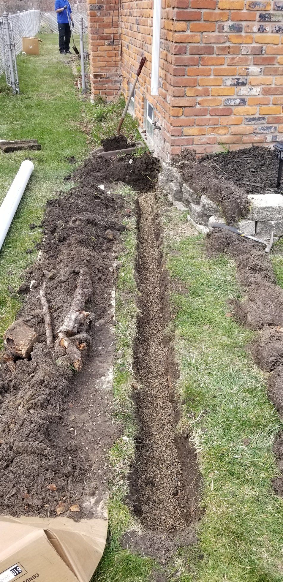 dirt from digging drain