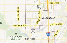 We service Brownstown Michigan map