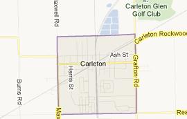 We service Carleton Michigan map