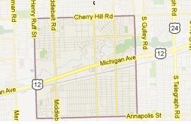 We service Inkster Michigan map