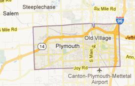 We service Plymouth Michigan map