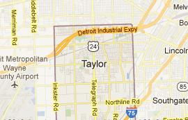 We service Taylor Michigan map