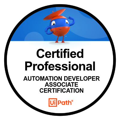 A sticker that says certified professional automation developer associate certification
