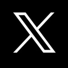A white letter x on a black background.