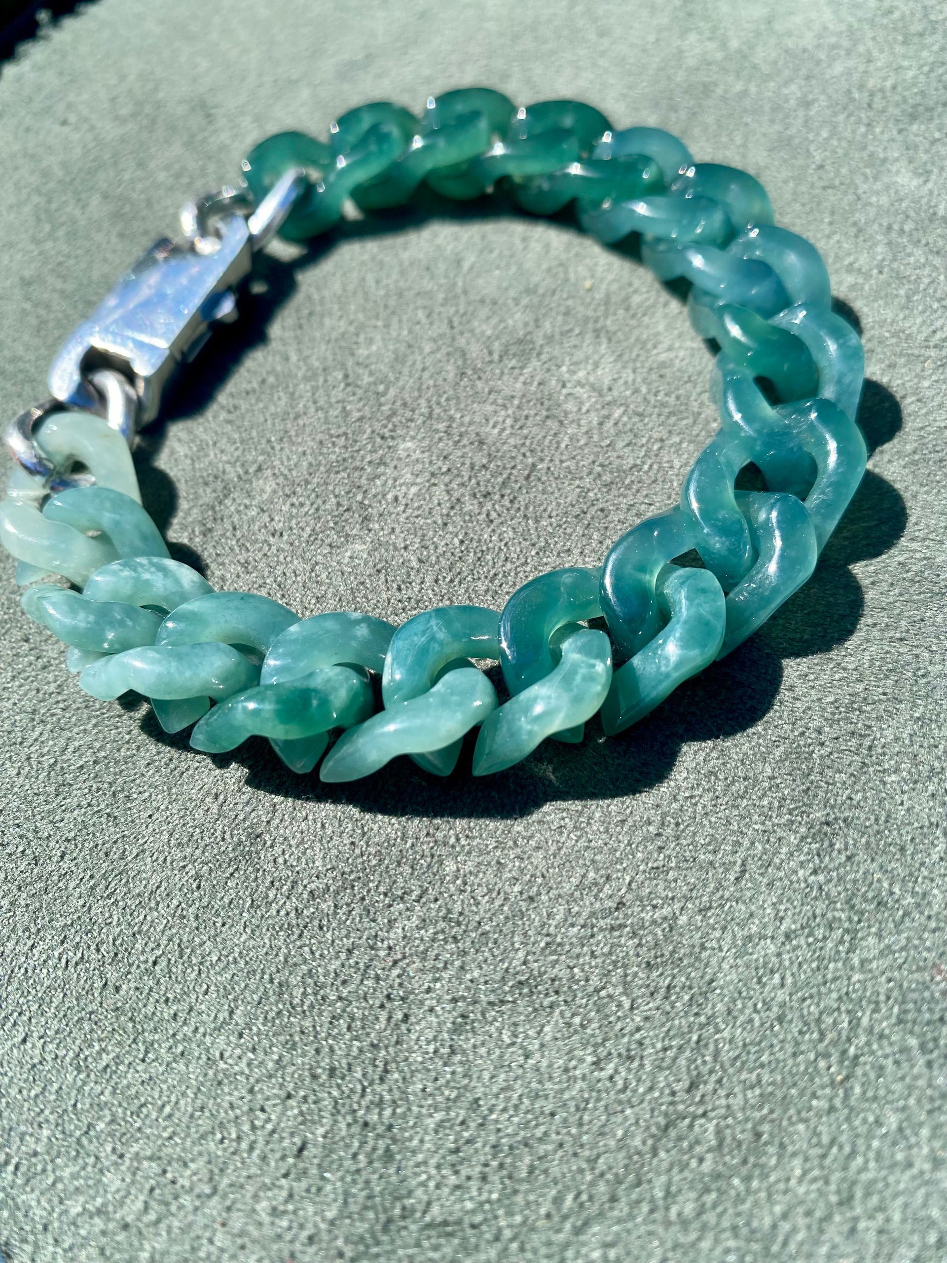 Traditional Cuban Link Jade Bracelet– Classic Craft