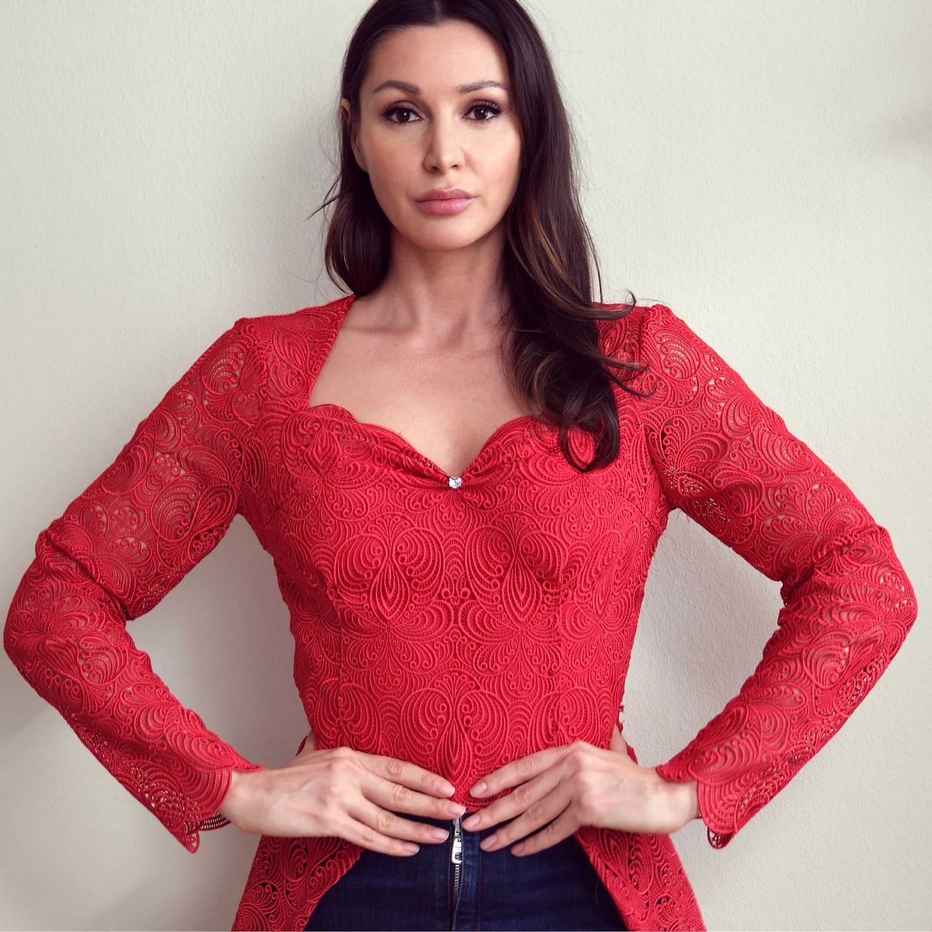 Blouse rouge sur-mesure Genève