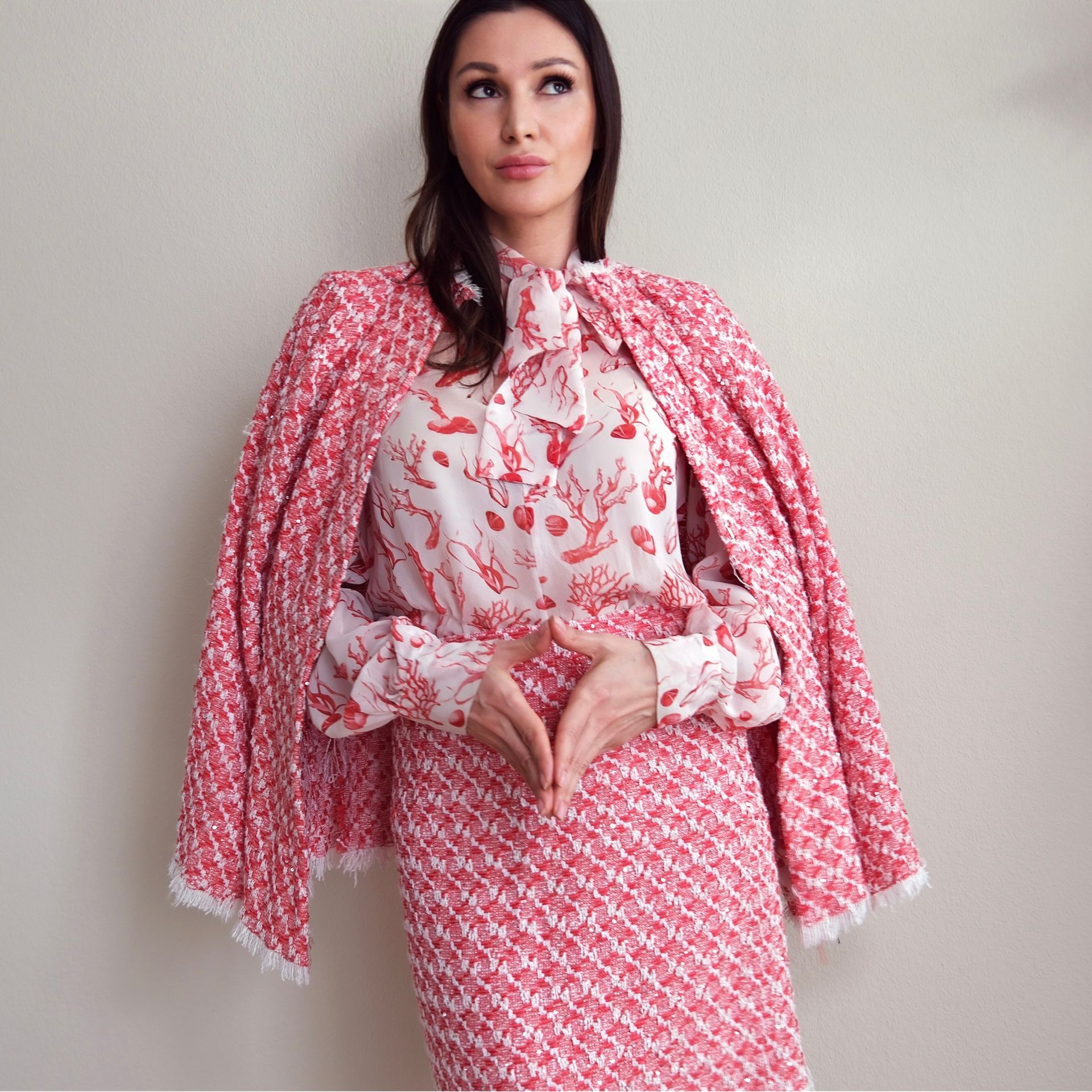 Tenue blouse et veste roses Genève