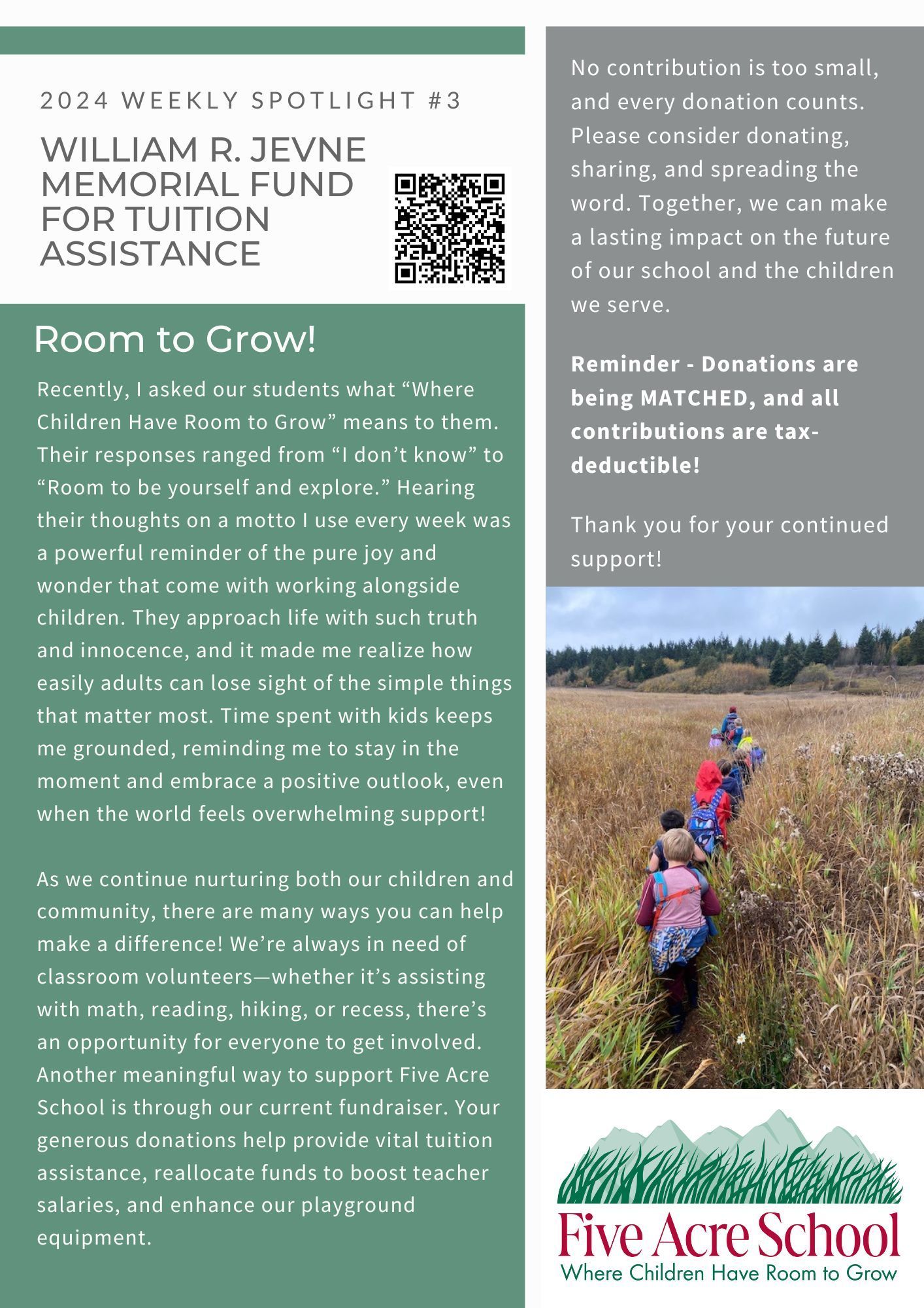 A group of children are walking through a field.