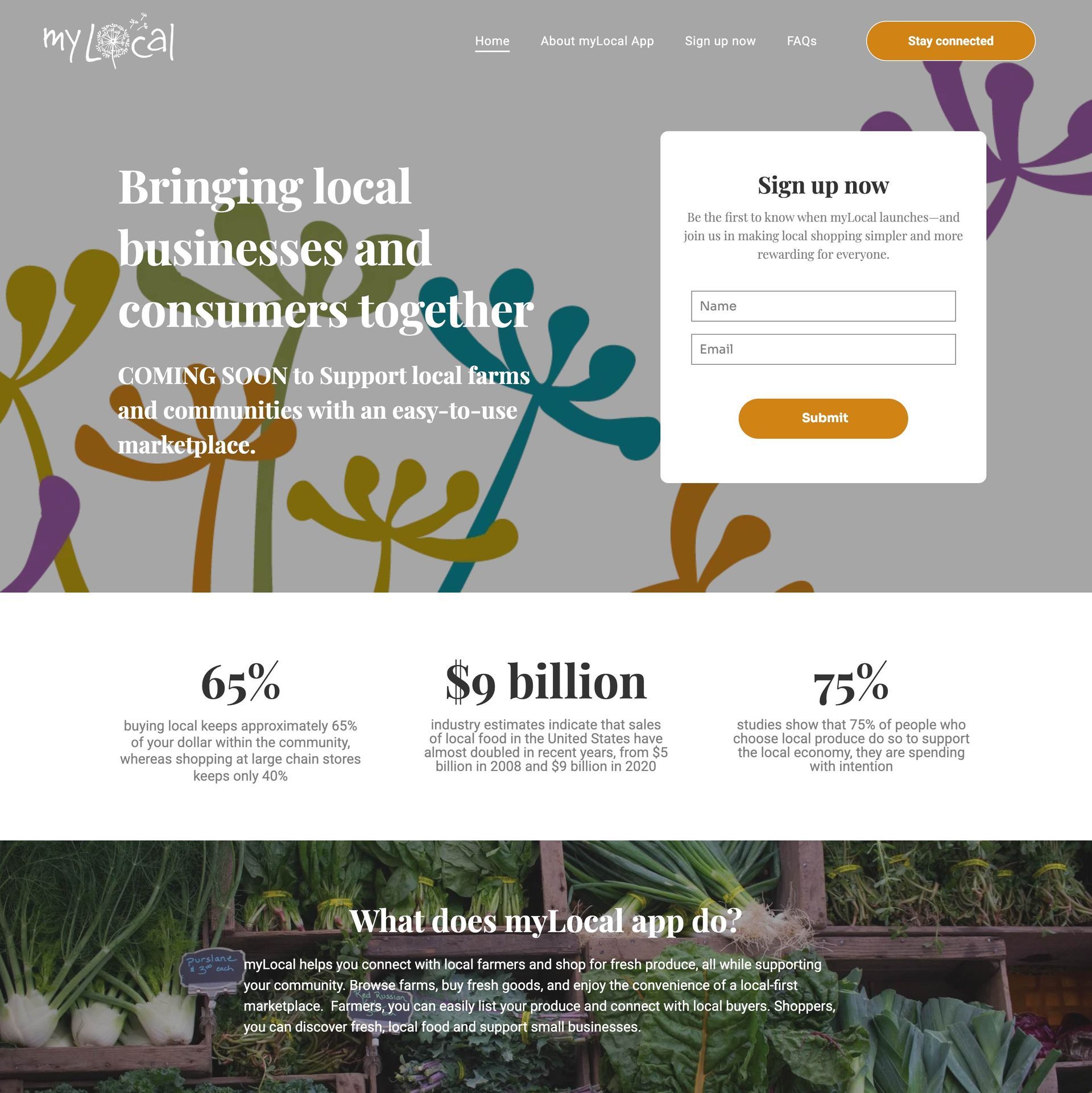 A screenshot of a website for a company called my local app.