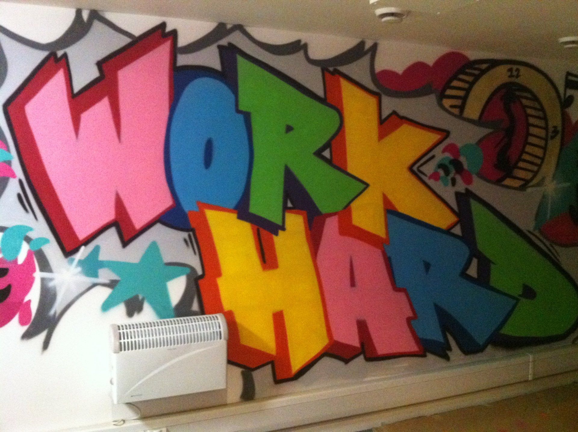 Work Hard Wall Graffiti