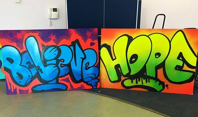 Hope & Believe Graffiti Art