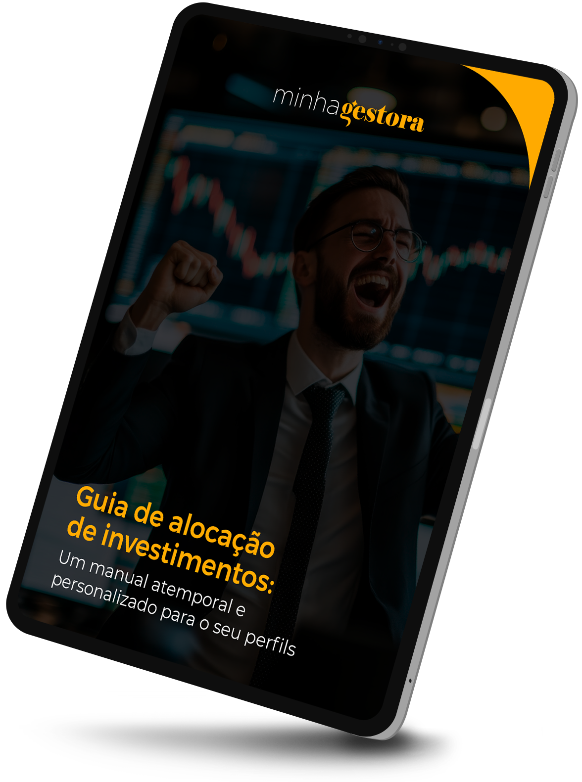 Uma placa com um homem de terno e gravata.