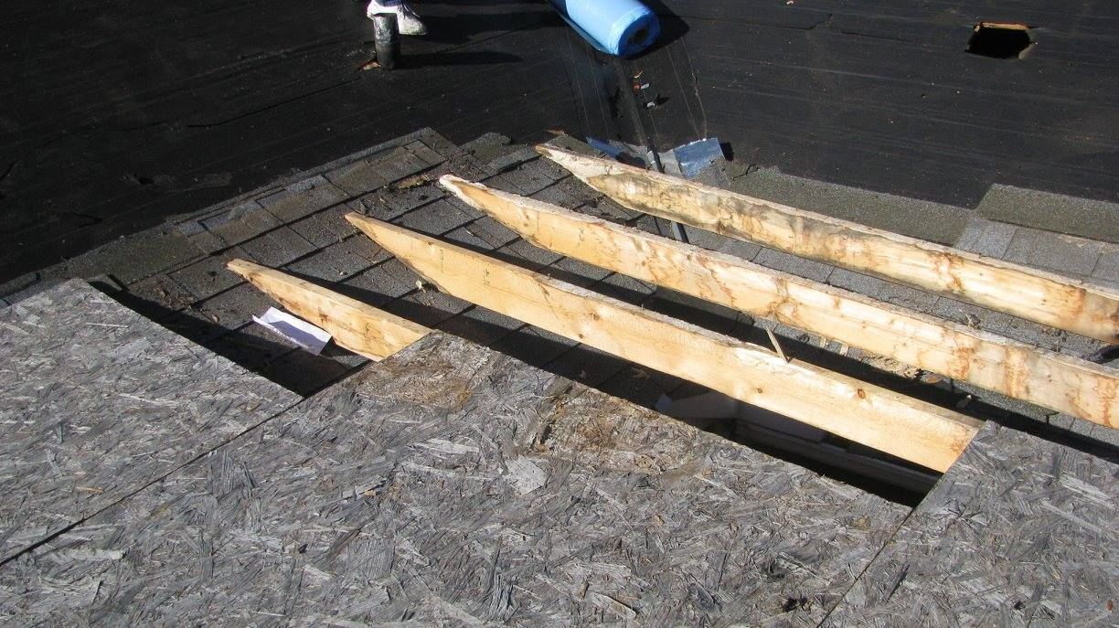 A row of wooden sticks are sitting on top of a concrete surface.