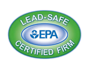 A lead safe epa certified firm logo on a white background