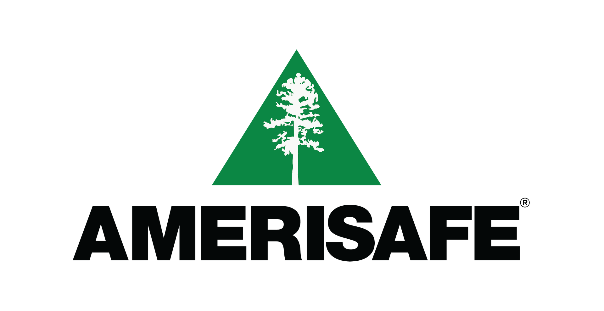 Green triangle logo with tree inside, "AMERISAFE" below in black.