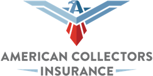 Logo for American Collectors Insurance featuring a stylized eagle with text.