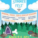 A poster for a summer fest with a tent and a bone