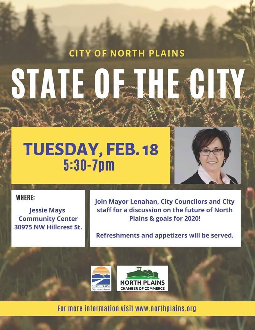 A poster for the city of north plains state of the city