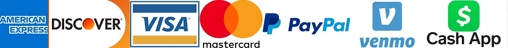 A blurred image of a visa , paypal , and cash app logo.