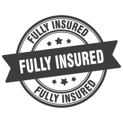A fully insured stamp with a ribbon around it.