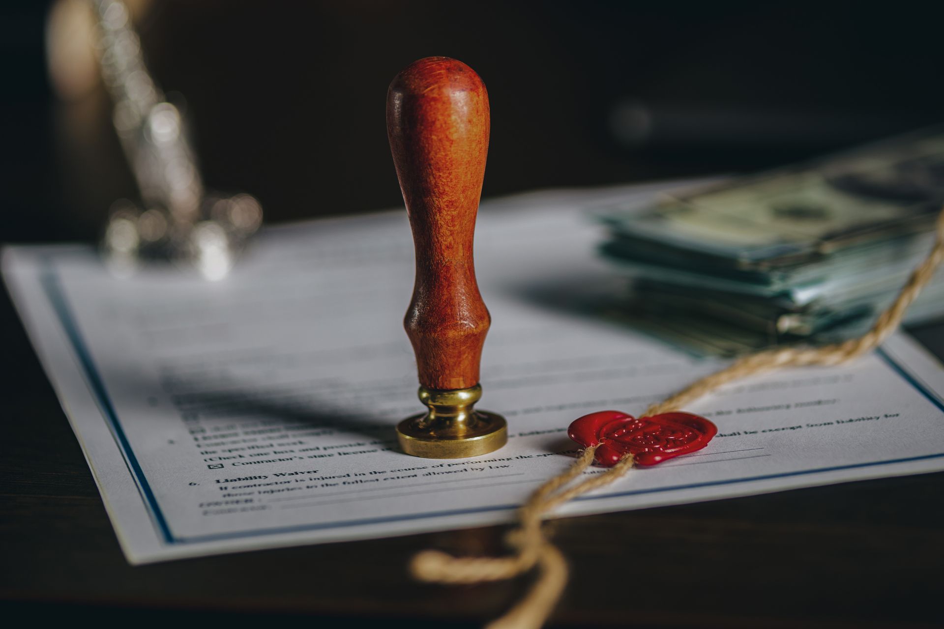 A notary stamp is sitting on top of a piece of paper.