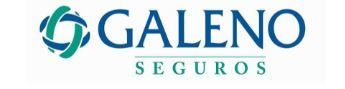 Un logo azul y verde para galeno seguros