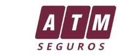 Se muestra un logotipo de ATM Seguros sobre un fondo blanco.