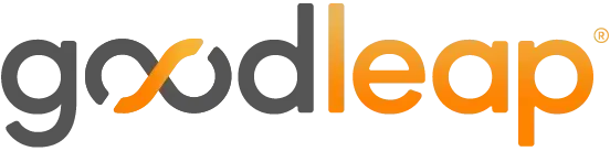 A close up of a goodleap logo on a white background