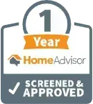 A 1 year home advisor screened and approved logo.