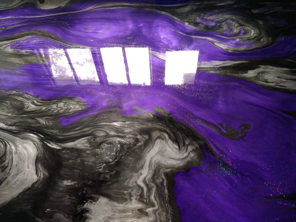 Purple and Black Epoxy Floor With Swirls — Australian Epoxy Floors in Rockhampton, QLD