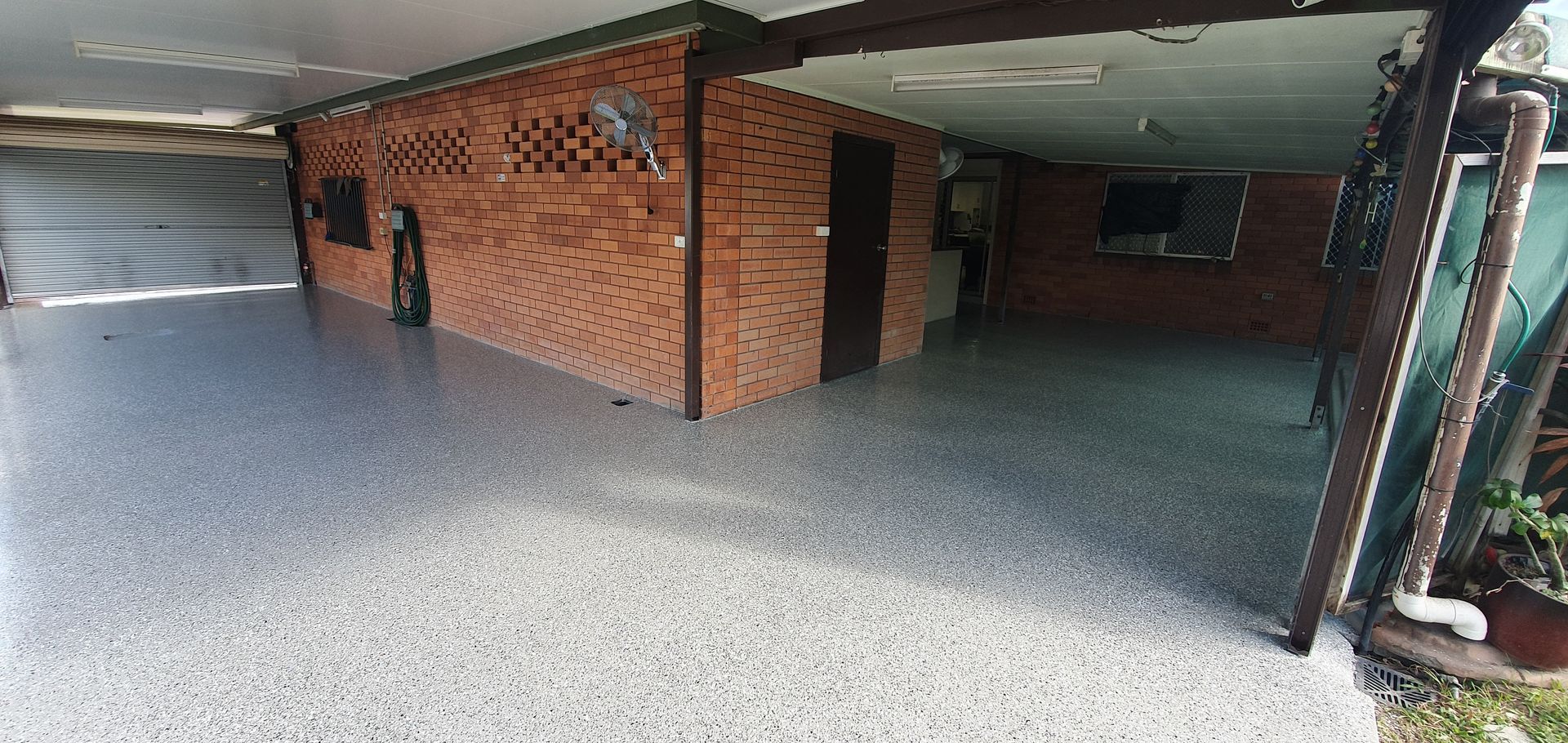 Grey Speckle Epoxy Floor Outdoor — Australian Epoxy Floors in Rockhampton, QLD