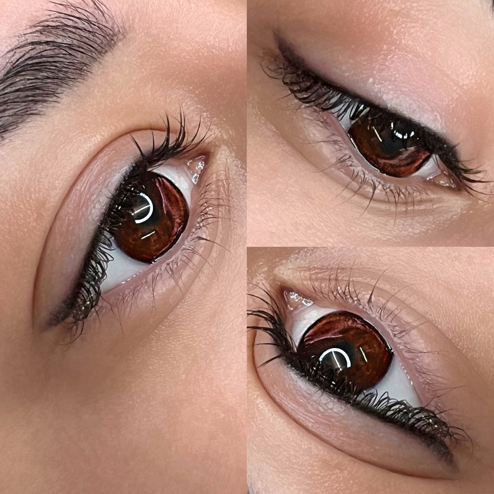 Eine Nahaufnahme des Auges einer Frau mit Eyeliner.